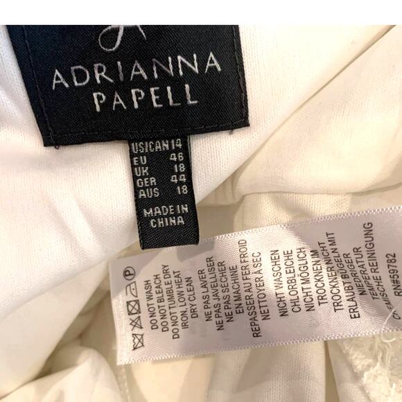 ADRIANNA PAPELL Sleeveless Lace Overlay Illusion Gown Size US/14 - Picture 9 of 11